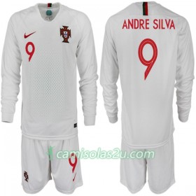 Camisolas de Futebol Portugal ANDRE SILVA 9 Criança Equipamento Alternativa Copa do Mundo 2018 Manga Comprida